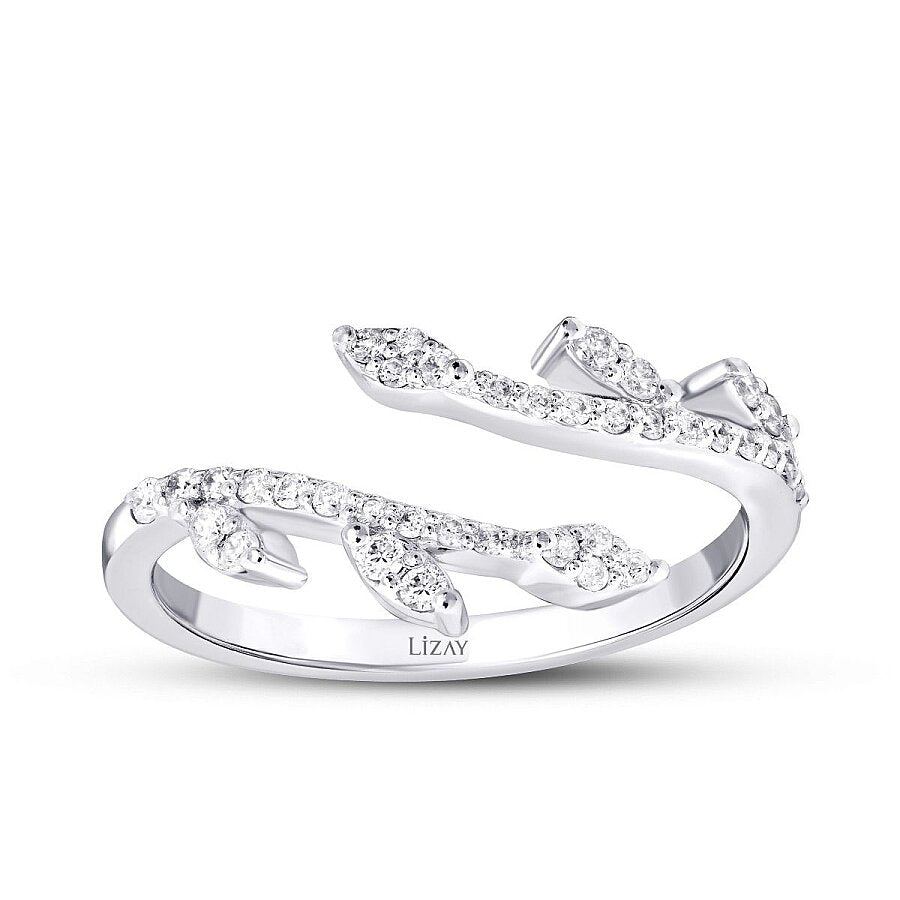 0,26 Carat Diamond Pear  Pattern Ring