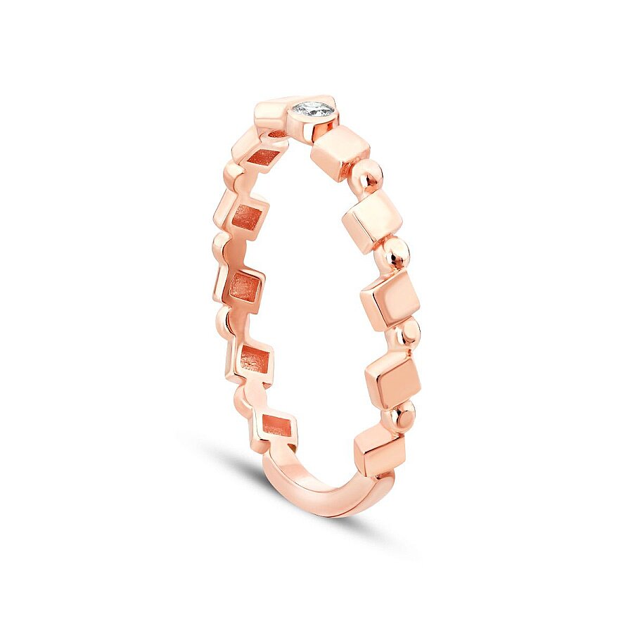 0,11 Carat Diamond Baguette Stone Asymmetric Ring