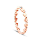 0,11 Carat Diamond Baguette Stone Asymmetric Ring