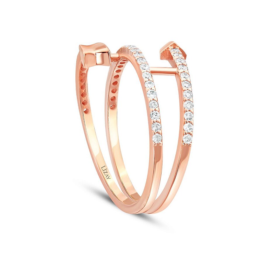 0,33 Carat Diamond Arrow Detailed Stone Ring