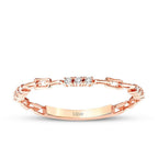 0,07 Carat Diamond Chain Detailed Ring