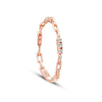 0,07 Carat Diamond Chain Detailed Ring