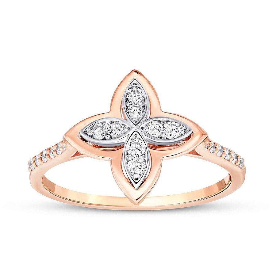 0,22 Carat Diamond Flower Ring