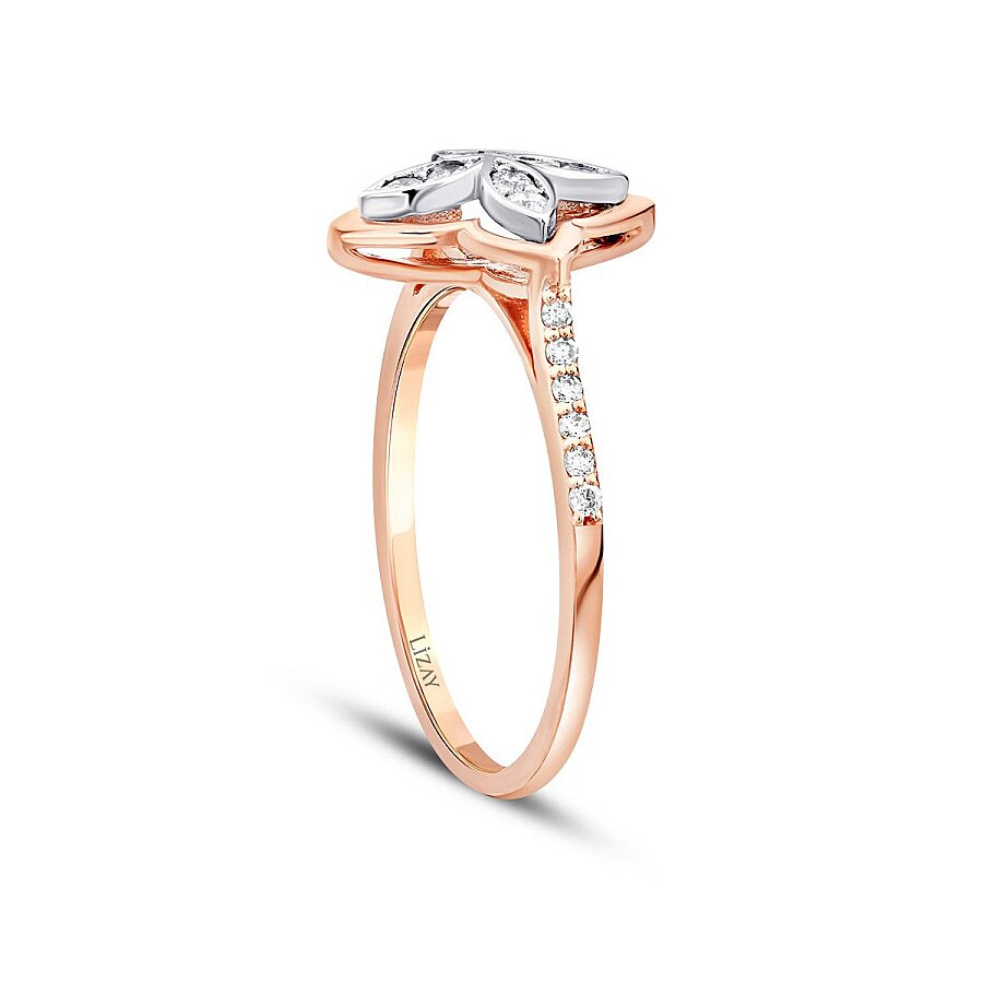 0,22 Carat Diamond Flower Ring