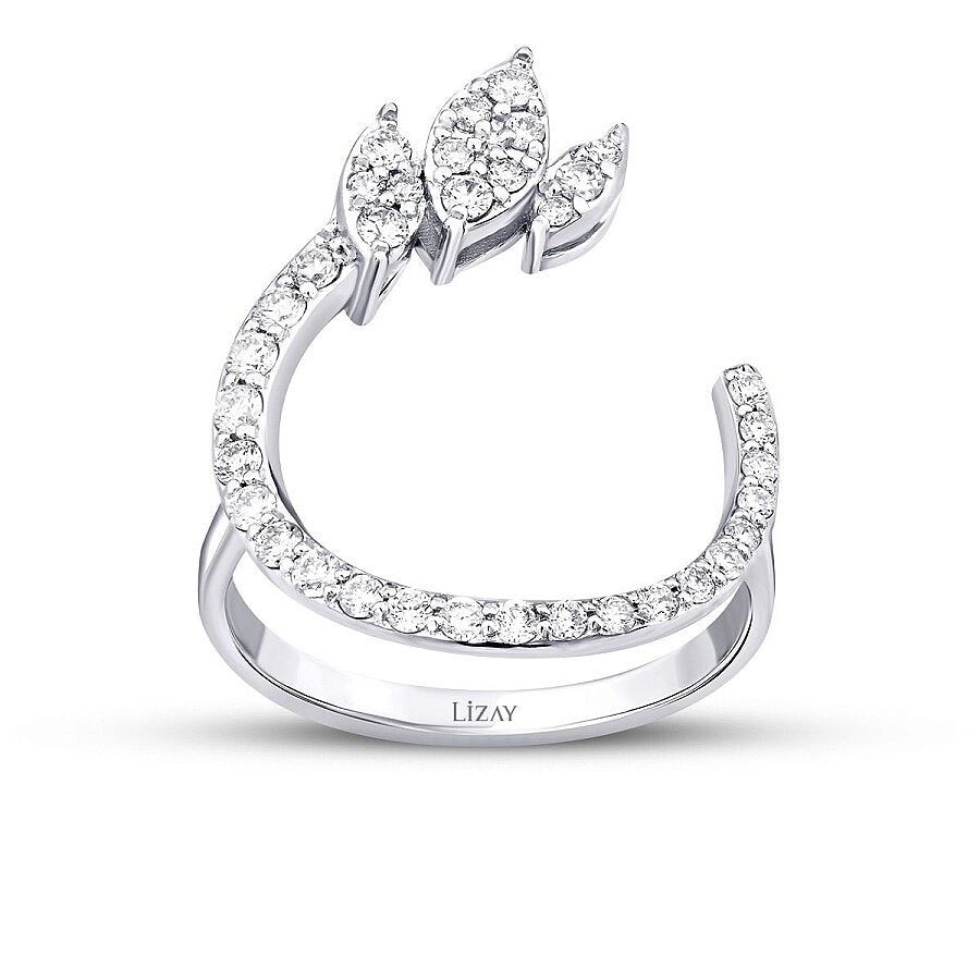 0,52 Carat Diamond Round Detailed Ring