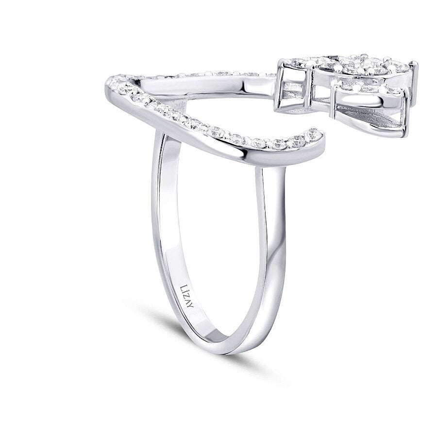 0,52 Carat Diamond Round Detailed Ring