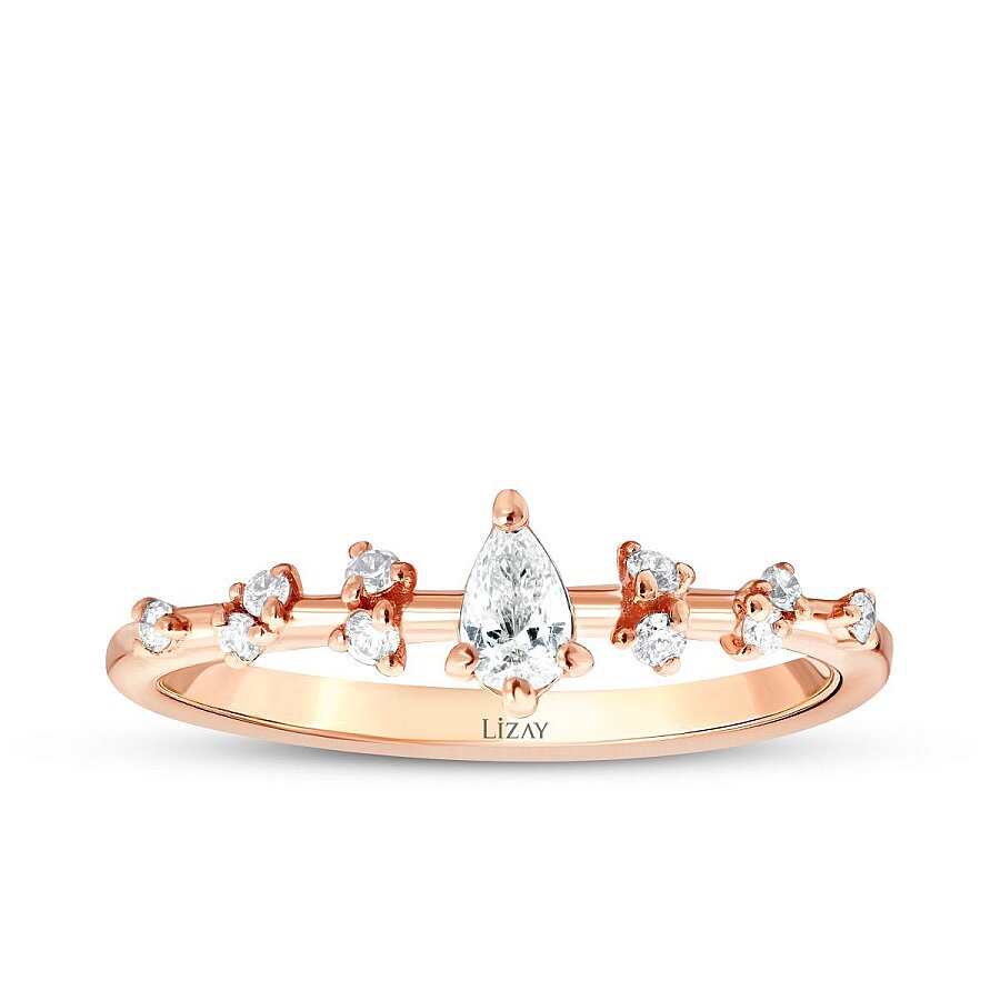 0,22 Carat Diamond Pear Solitaire Ring