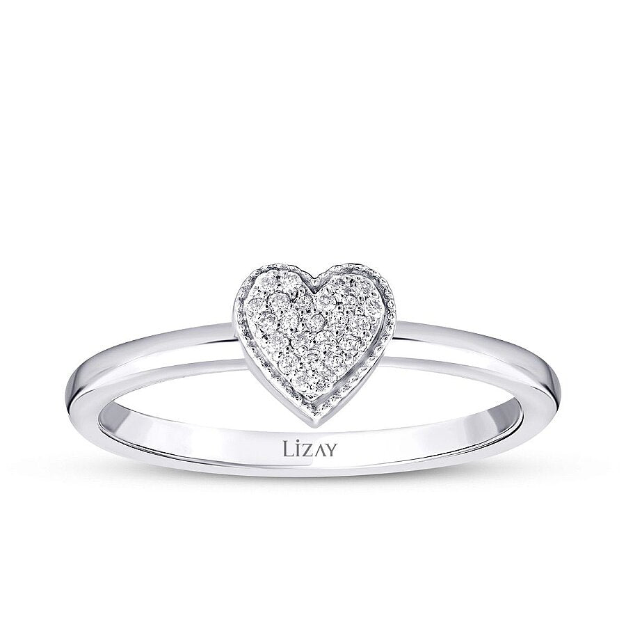 0,09 Carat Diamond Heart Ring