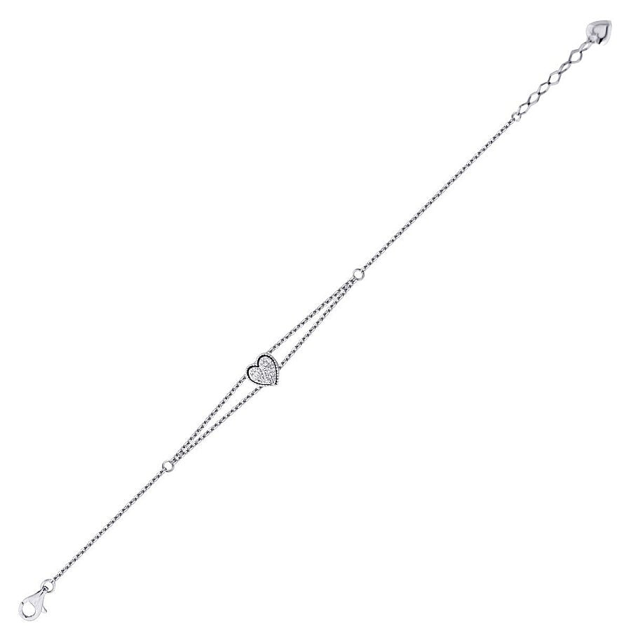 0,09 Carat Diamond Heart Bracelet