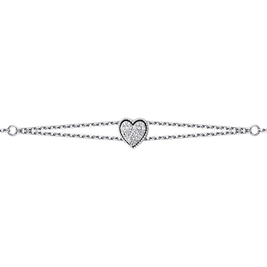 0,09 Carat Diamond Heart Bracelet