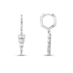 0,83 Carat Diamond Baguette Stone Dangle Earring