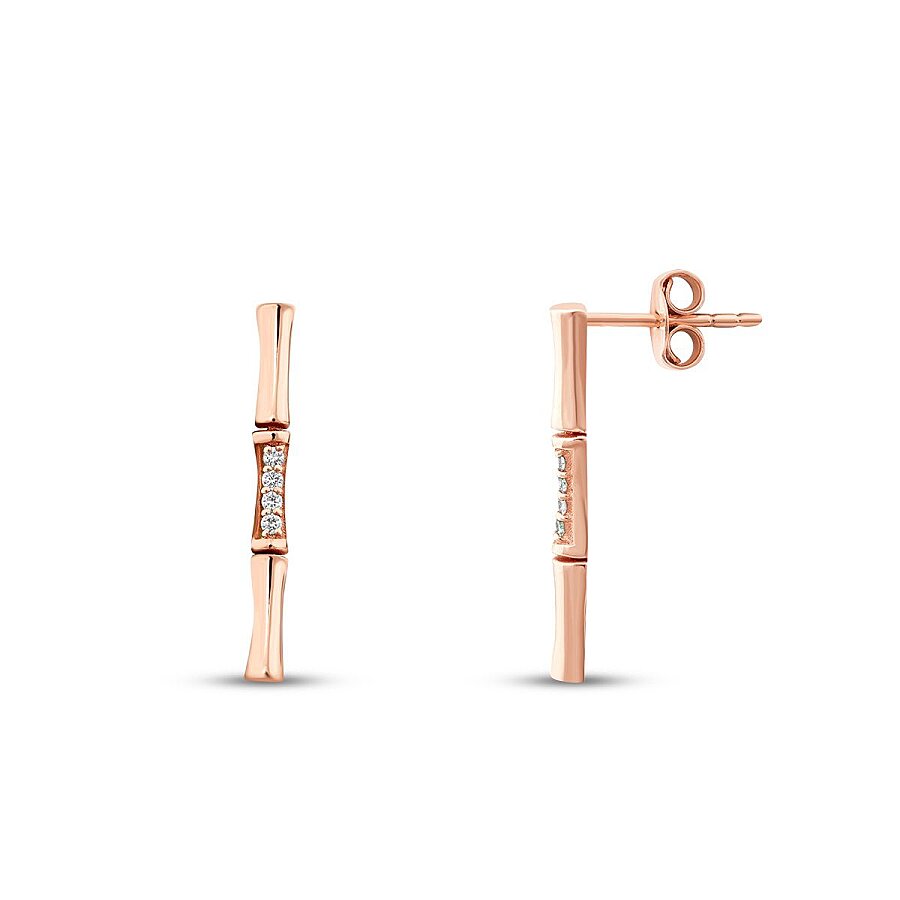 0,07 Carat Diamond Long Stone Earring