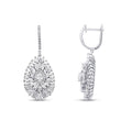 3,72 Carat Diamond Baguette Stone Pear Earring