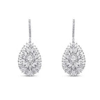 3,72 Carat Diamond Baguette Stone Pear Earring