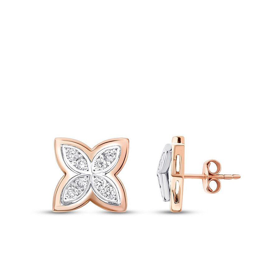 0,28 Carat Diamond Flower Earring