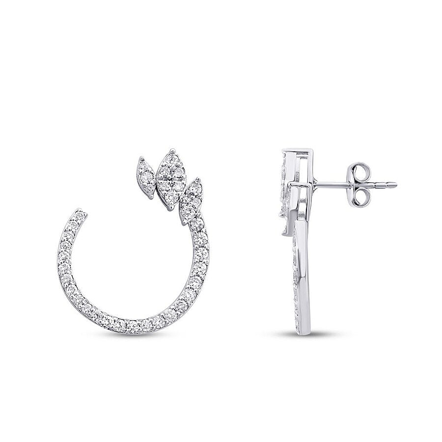 1,04 Carat Diamond Round Detailed Earring