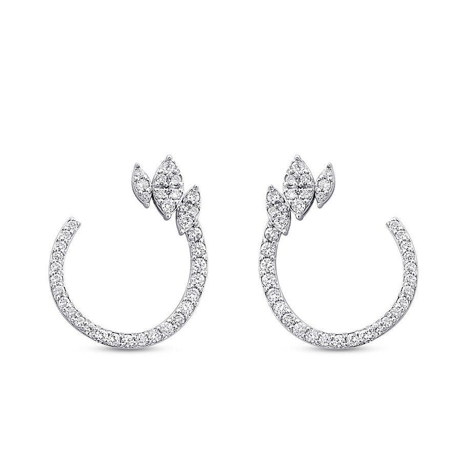 1,04 Carat Diamond Round Detailed Earring