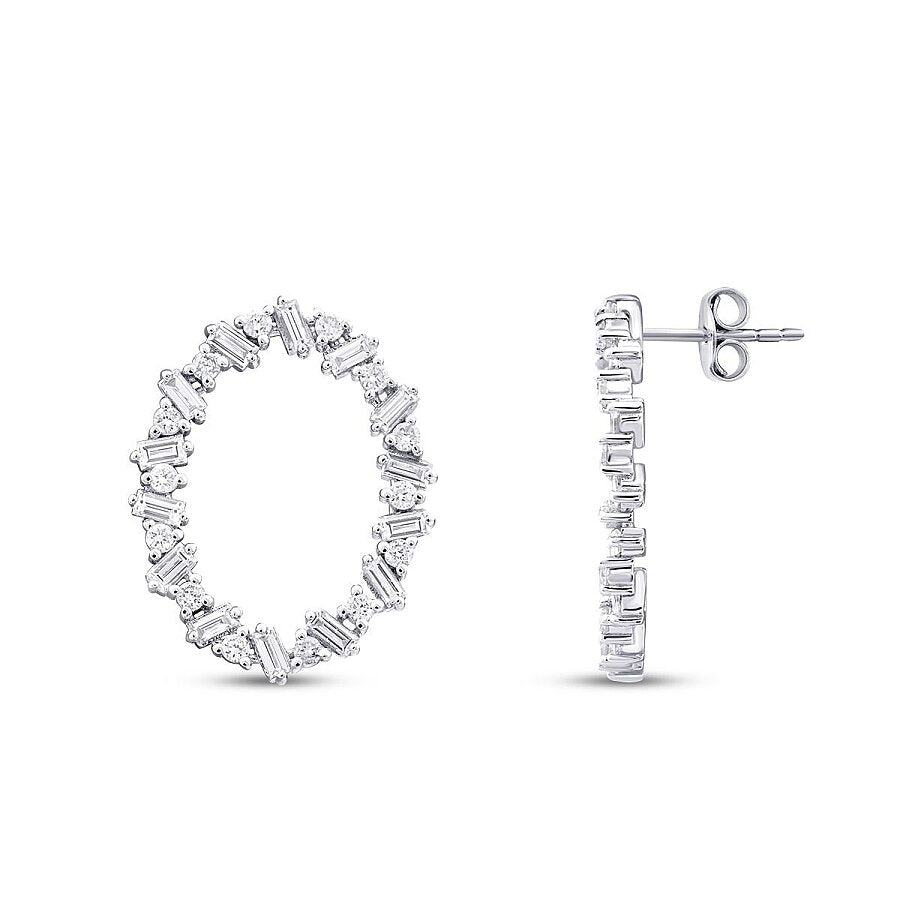 0,82 Carat Diamond Stone Round Trend Earring