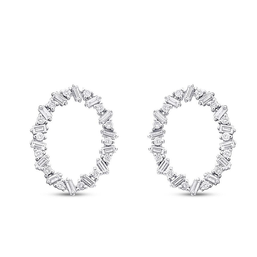 0,82 Carat Diamond Stone Round Trend Earring