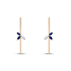 0,64 Carat Diamond Geometric Sapphire Earring