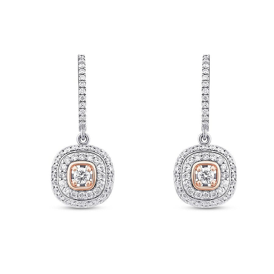 1,09 Carat Diamond Two-Toned Earring