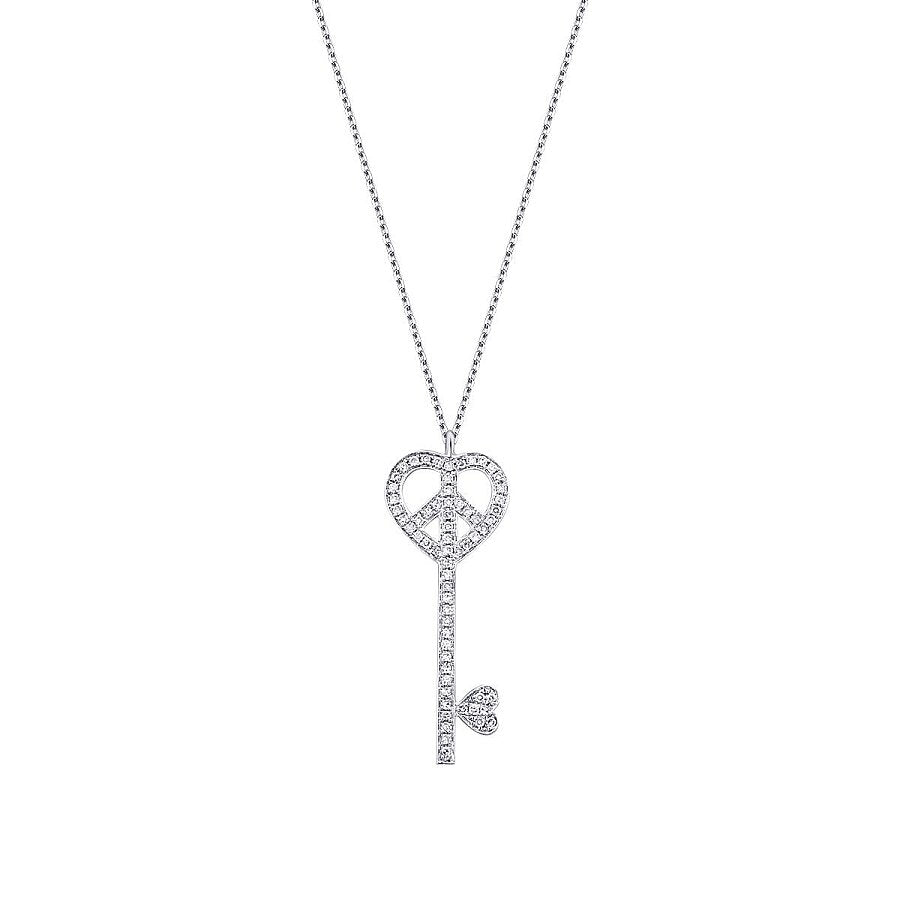 0,21 Carat Diamond Key Trend Necklace