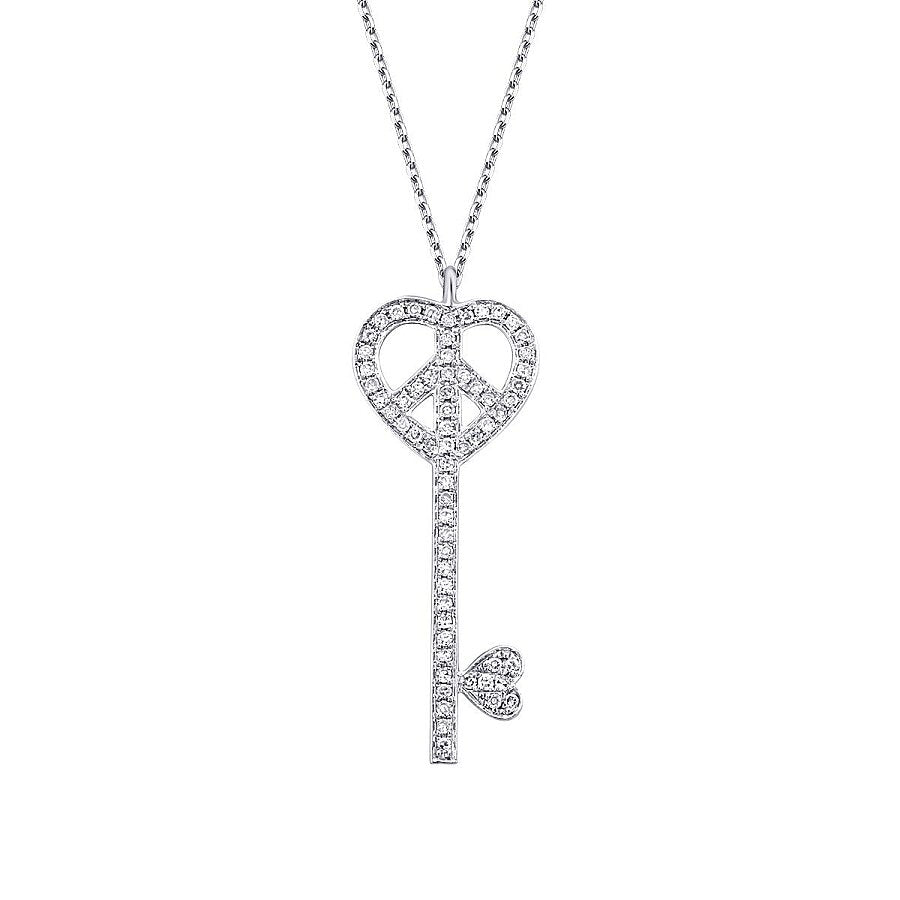 0,21 Carat Diamond Key Trend Necklace