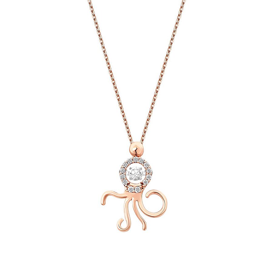 0,15 Carat Diamond Octopus Trend Necklace