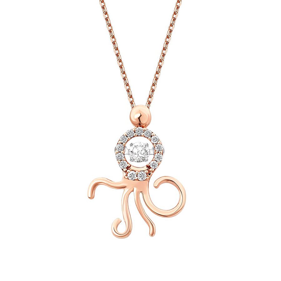 0,15 Carat Diamond Octopus Trend Necklace