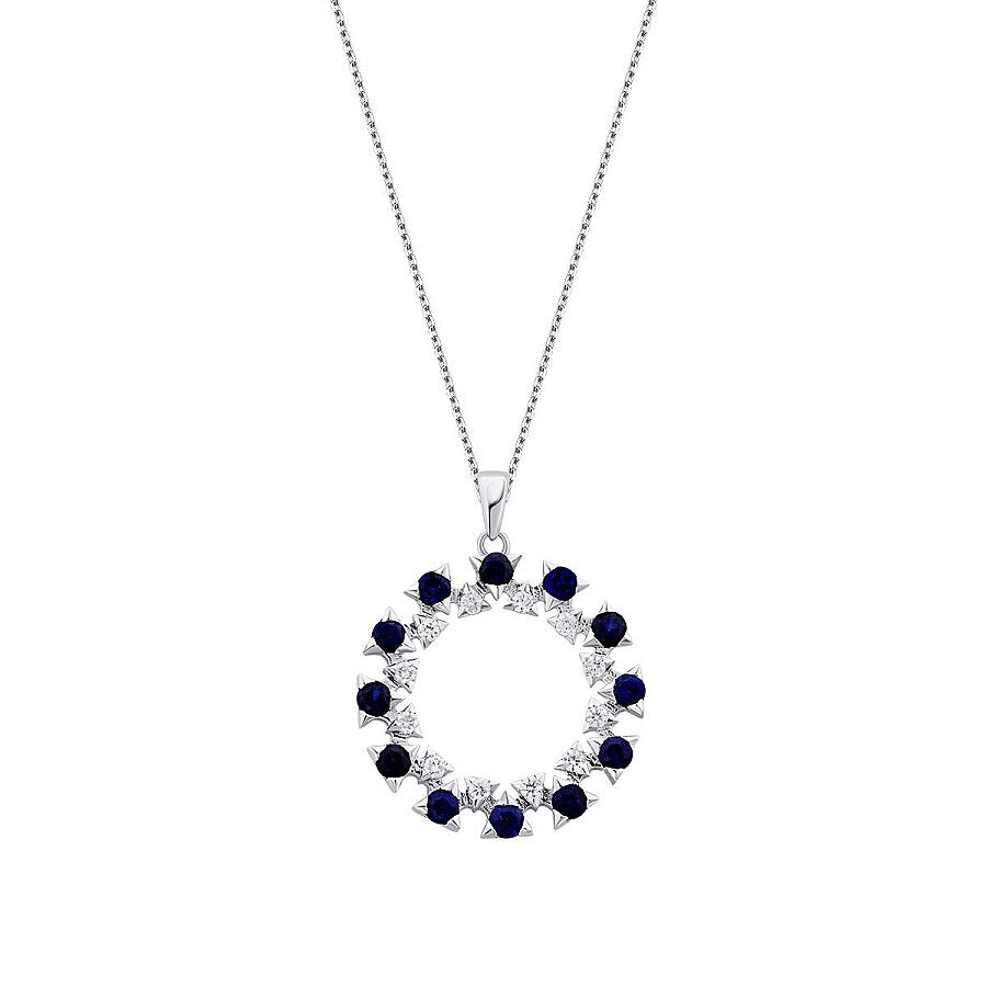 2,07 Carat Diamond Round Sapphire Trend Necklace