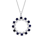 2,07 Carat Diamond Round Sapphire Trend Necklace