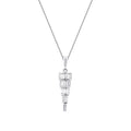 0,32 Carat Diamond Baguette Stone Dangle Necklace
