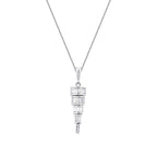0,32 Carat Diamond Baguette Stone Dangle Necklace