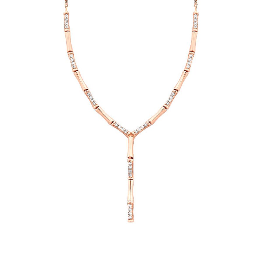0,37 Carat Diamond Long Dangle Stone Trend Necklace