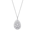 2,40 Carat Diamond Baguette Stone Pear Necklace