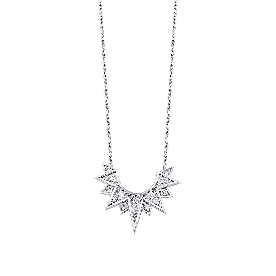 0,13 Carat Diamond Triangle Detailed Trend Necklace