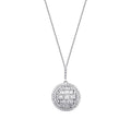 0,51 Carat Diamond Baguette Stone Round Necklace