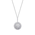 0,51 Carat Diamond Baguette Stone Round Necklace