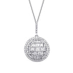 0,51 Carat Diamond Baguette Stone Round Necklace