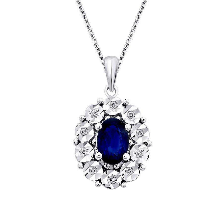 0,59 Carat Diamond Effect Sapphire Trend Necklace