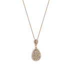0,74 Carat Diamond Round Stone Pear Necklace