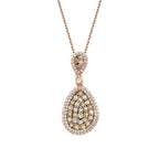 0,74 Carat Diamond Round Stone Pear Necklace