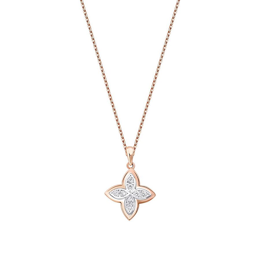 0,14 Carat Diamond Flower Necklace