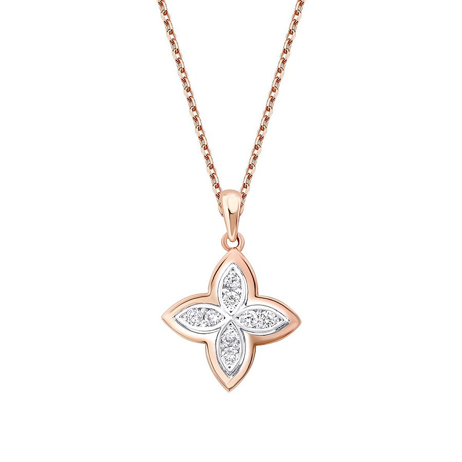 0,14 Carat Diamond Flower Necklace