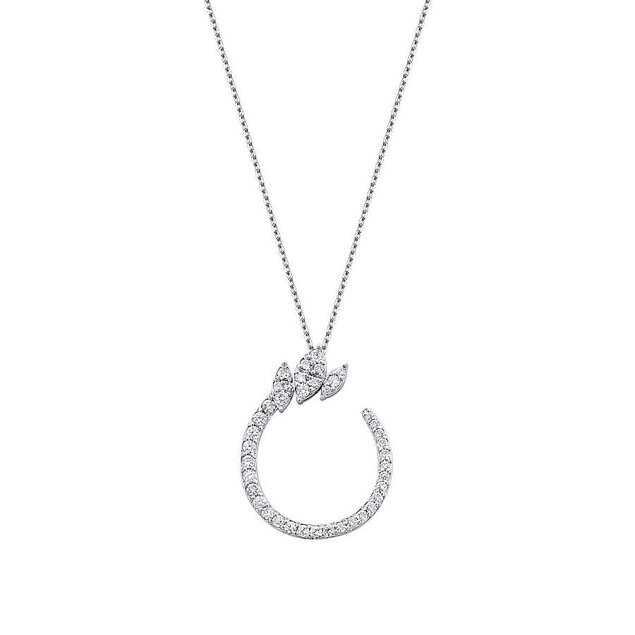 0,54 Carat Diamond Round Detailed Necklace