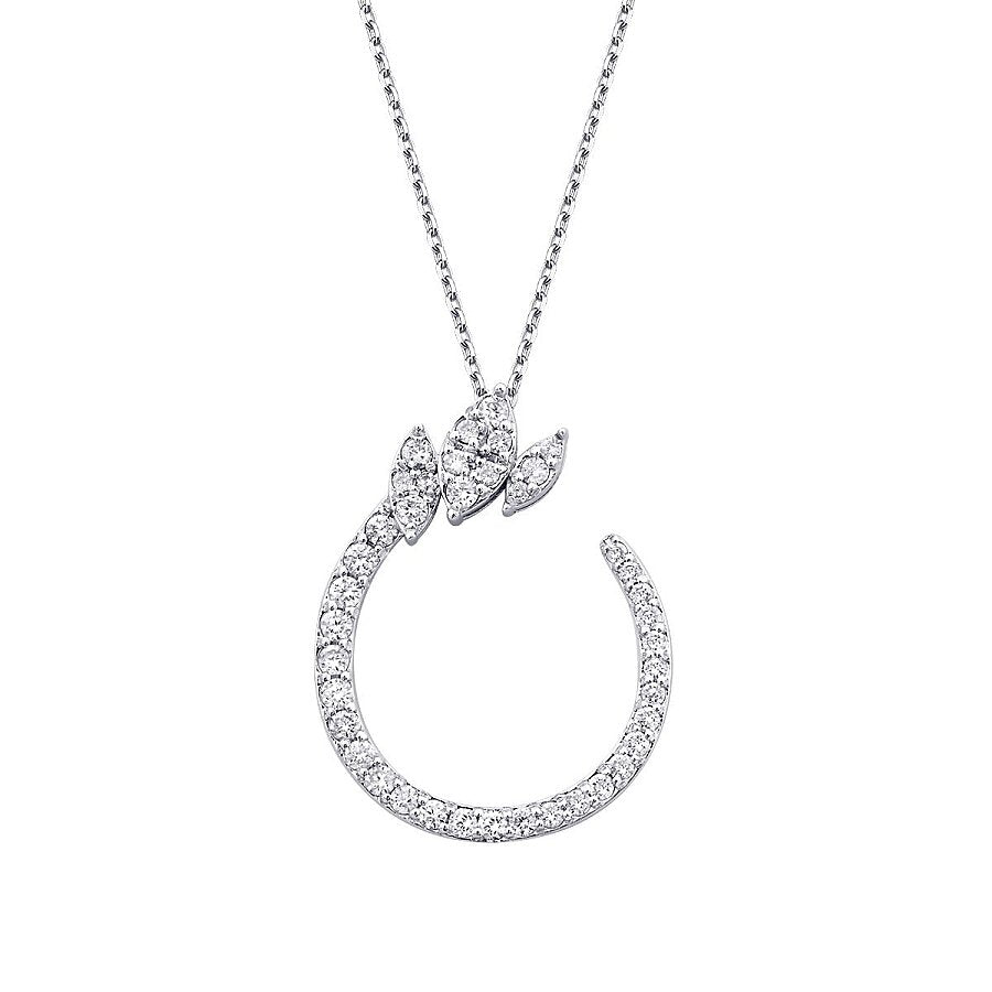 0,54 Carat Diamond Round Detailed Necklace