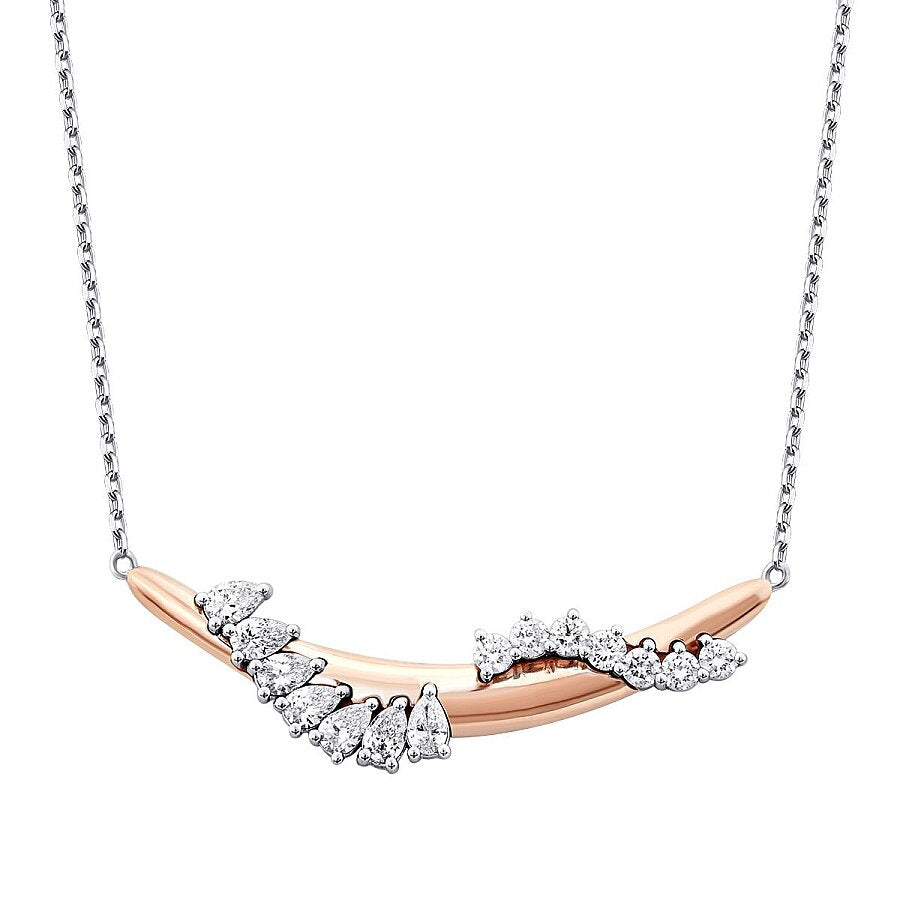 0,91 Carat Diamond Spiral Stone Trend Necklace