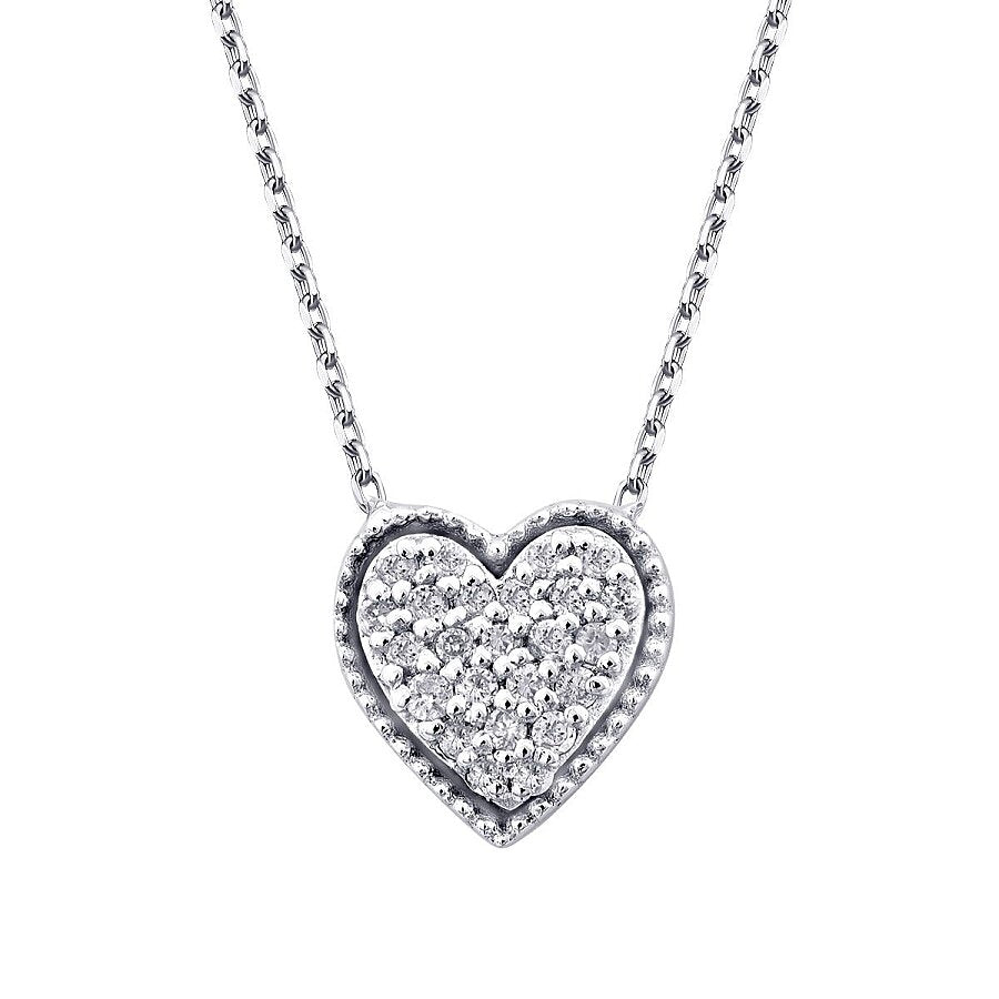 0,09 Carat Diamond Heart Necklace