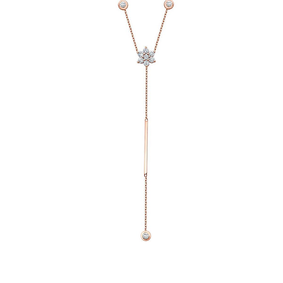 0,53 Carat Diamond Dangle Detailed Trend Necklace