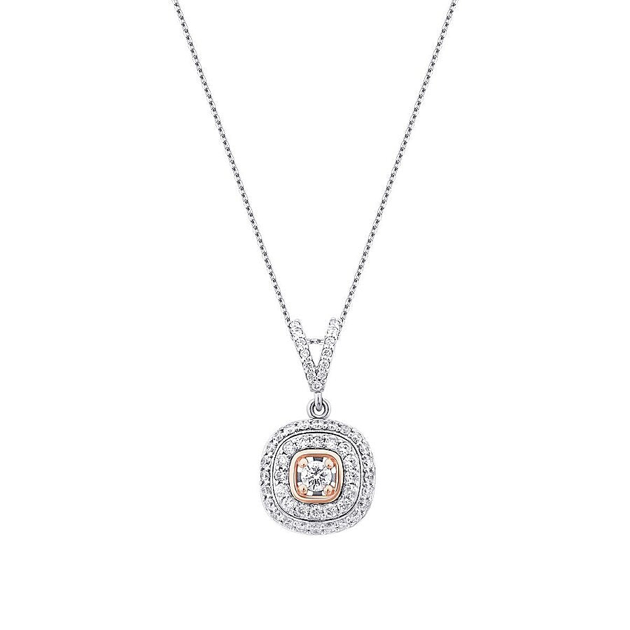 0,52 Carat Diamond Two-Toned Necklace